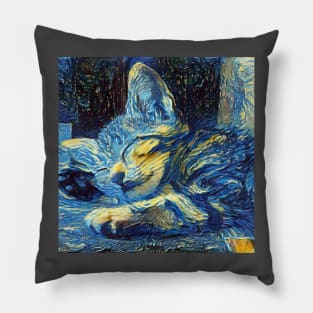 Cute maine moon cat (cat, cute, cats, kitten, funny, pets, pet, retro, animal, love, sunset, 80s) Pillow