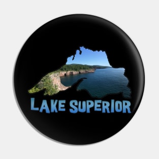 Lake Superior Outline and North Shore in Minnesota Pin