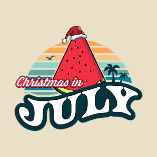 Christmas In July Watermelon Xmas Tree Summer T-Shirt