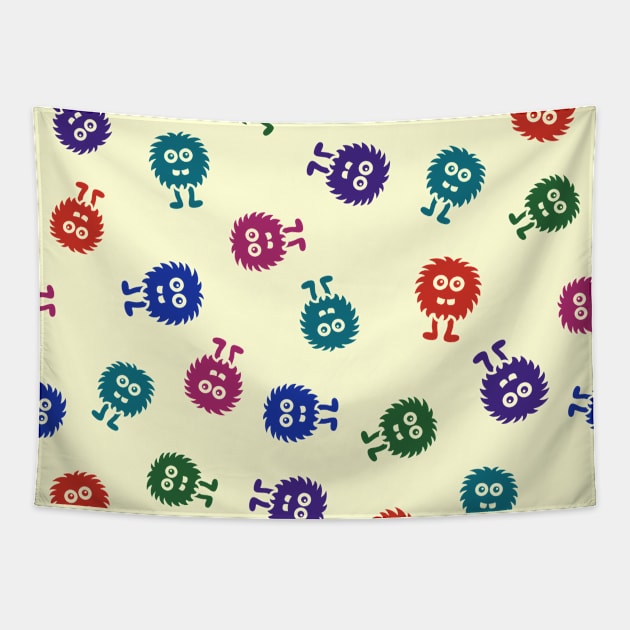 Cute monsters pattern Tapestry by Florin Tenica