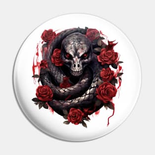 Gothic Rose Snake Pin