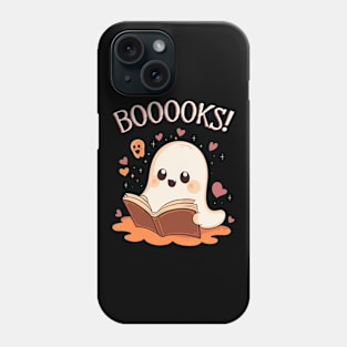 Cute Ghost Book T-Shirt, Halloween Teacher TShirt, Booooks Librarian Shirt, Bookworm Gift, Halloween Party Crewneck Phone Case