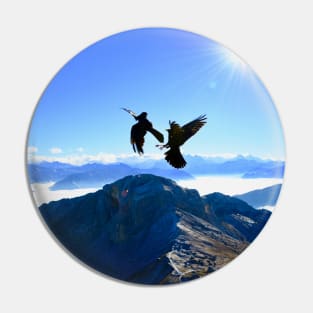 Birds Swiss Alps Pin