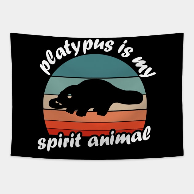My spirit animal platypus saying late riser Tapestry by FindYourFavouriteDesign