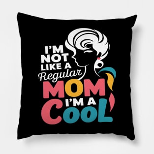 Cool Mom: Vibrant Silhouette Pillow