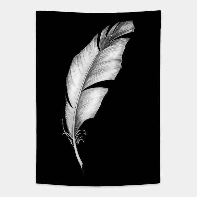 White feather Tapestry by Anilia