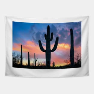 Saguaro Sunset Joshua Tree National Park Tapestry