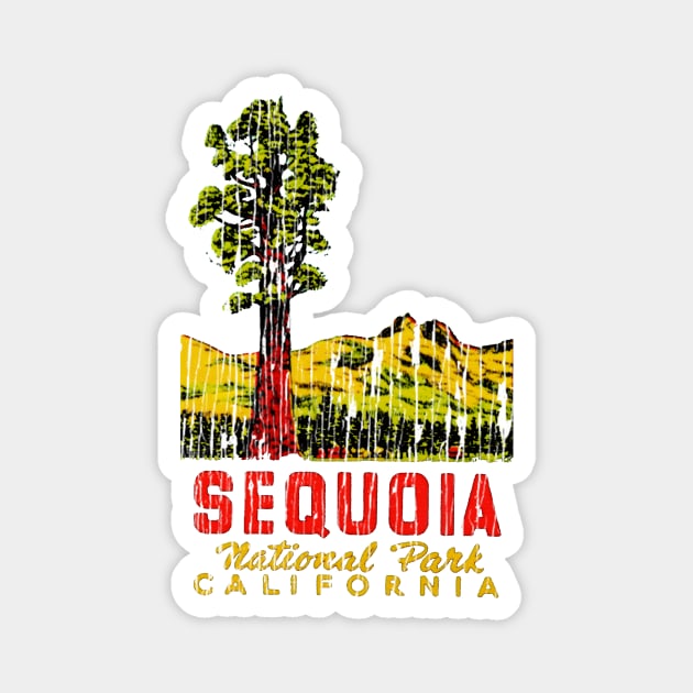 Sequoia National Park California Vintage Magnet by Hilda74