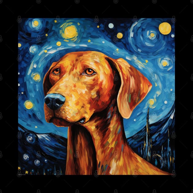 Redbone Dog Starry Night by NatashaCuteShop