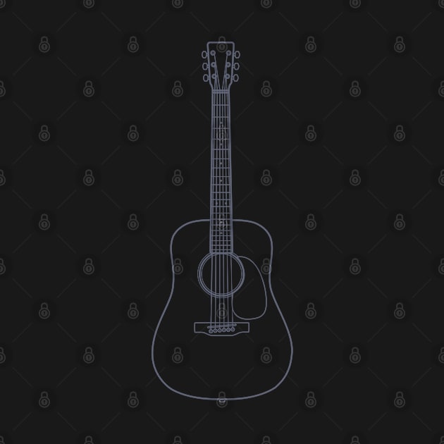 Dreadnought Style Acoustic Guitar Outline by nightsworthy