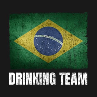 Brazilian Drinking Team Graphic for Men Women Funny Brazil Flag T-Shirt