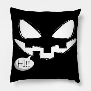 Black White Creepy Halloween Pillow