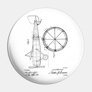 Airplane Vintage Patent Hand Drawing Pin