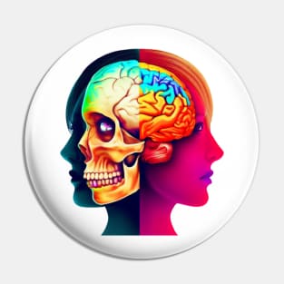 Beauty With Brain Colorful Pin