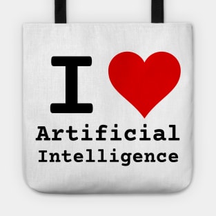 I Love Artificial Intelligence | Stylized Heart Logo Black Tote