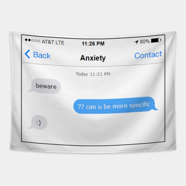 Social Anxiety Text Tapestry by stokedstore