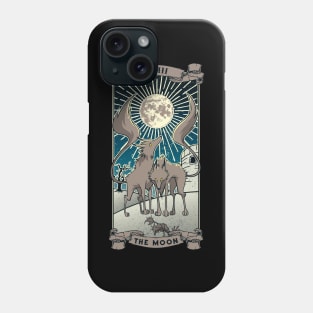 Tarot Card The Moon XVIII Wolves Halloween Art Pagan Witch Phone Case