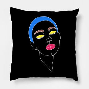 Woman face in minimalist style Pillow