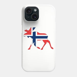 Norway Flag in a Moose scandinavian elk Phone Case