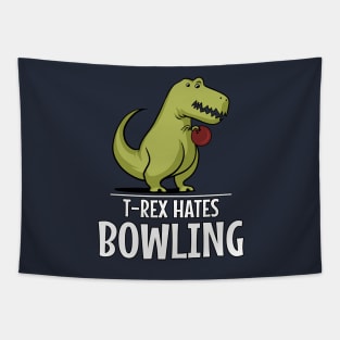 T-Rex Hates Bowling Funny Short Arms Tapestry