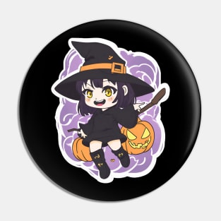 Witchcraft anime characters Chibi style of the Halloween season Pin