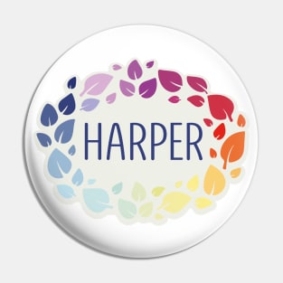 Harper name with colorful leaves Pin