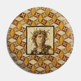 SPRING PORTRAIT WITH FLOWER GARLAND Antique Roman Mosaics of Antioch Pin