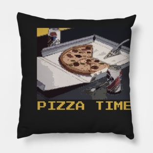 Pizza time japanese retro pixelart style Pillow