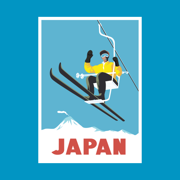 Japan Ski Vintage Travel Poster by Terrybogard97