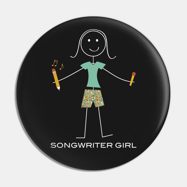 Funny Womens Songwriter Design Pin by whyitsme