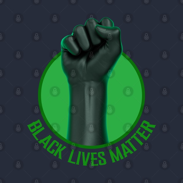 black lives matter green fist by Zaawely