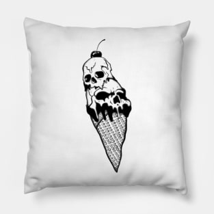 Skull Ice Cream Cone Pillow