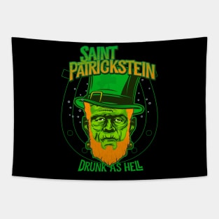 Saint Patrickstein drunk as hell Black Tapestry