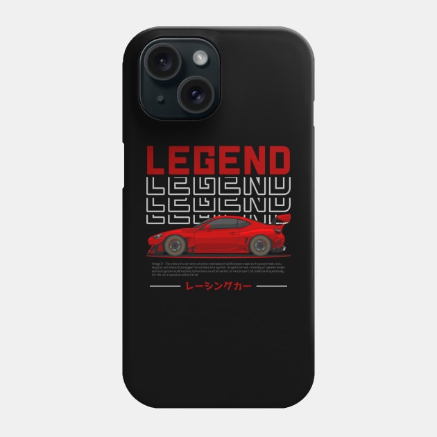 Midnight Racer Red GT 86 JDM Phone Case by GoldenTuners