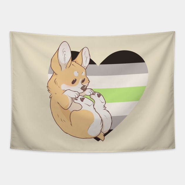 Agender Pride Corgi Tapestry by saltuurn