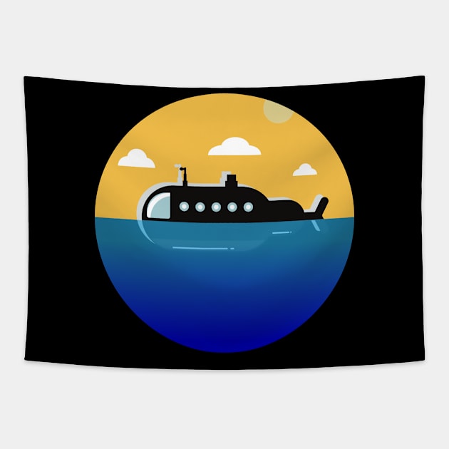 submarine animation Tapestry by Alanpriyatnaa