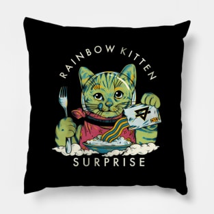 Rainbow Kitten Surprise Pillow