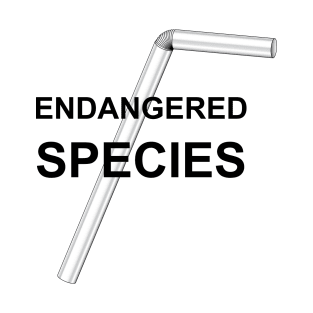 Straw Endangered Species No Straws T-Shirt