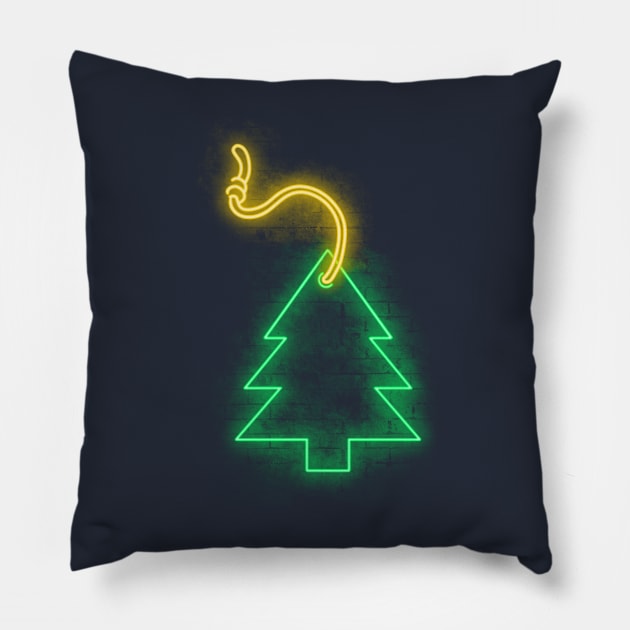 Neon green tree Pillow by Cromanart