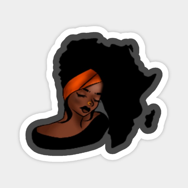 African Woman, Afro Woman, Africa Map Magnet by logiamerch