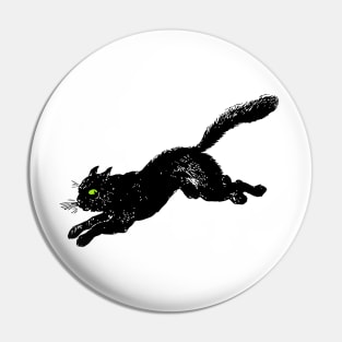 Vintage Spooky Halloween Cat Pin