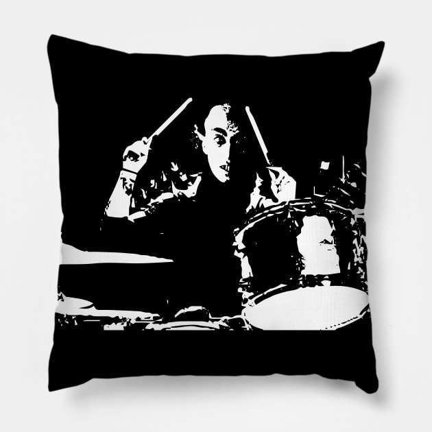 the drummer Pillow by horrorshirt