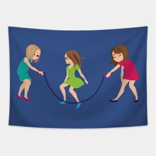 Kids jumping rope Tapestry