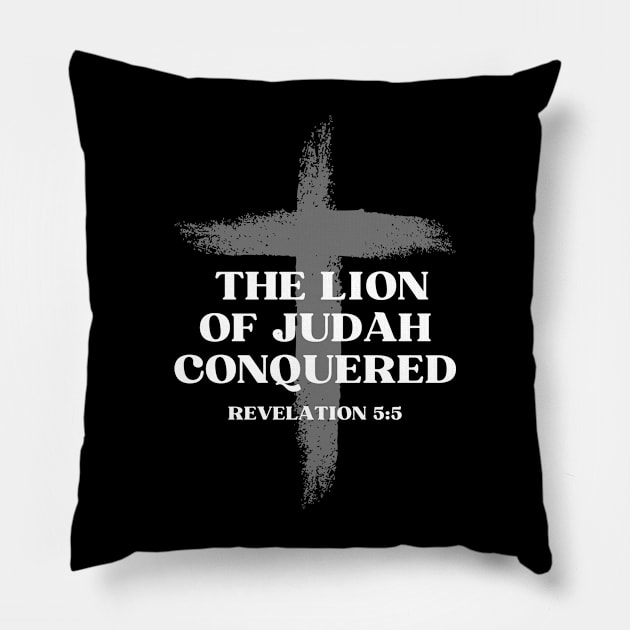 The Lion of Judah Has Conquered Pillow by ChristianLifeApparel