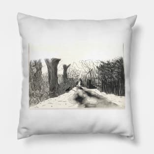 old winter road Pillow