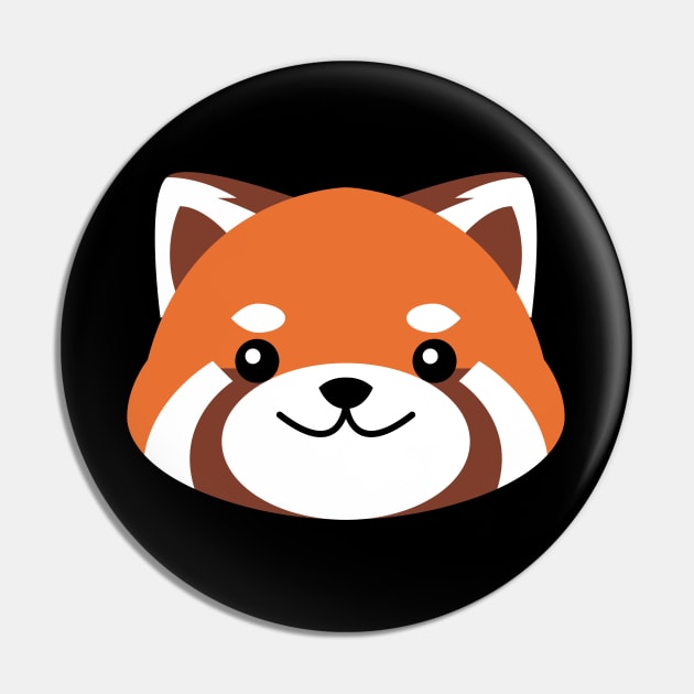 Red Panda Kawaii Face Pin by ShirtBricks