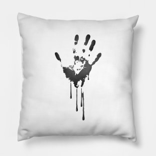 Image: Bloody hand print (grey) Pillow