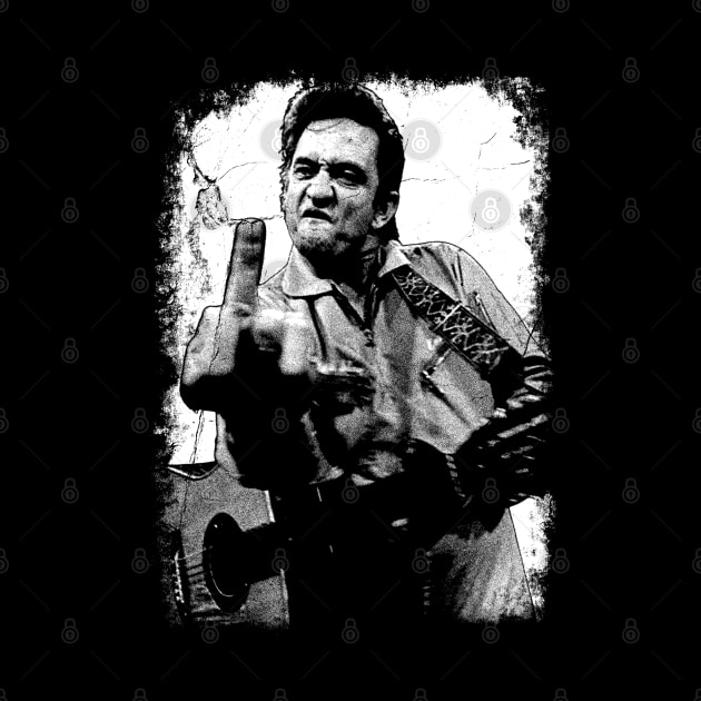 Johnny Cash Middle Finger Vintage by GothBless