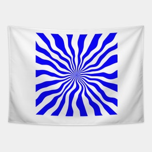 White And Blue Swirls And Stripes Tapestry