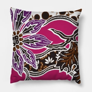 Paisley Batik With Flowers and Branches Pillow